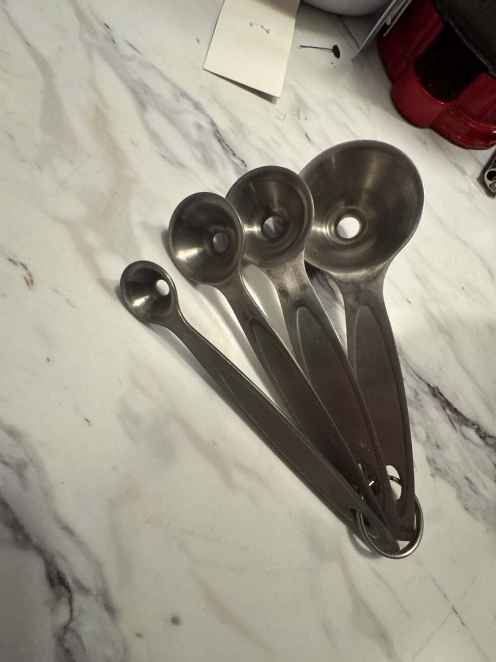 Vintage Stainless Steel Funnel Spoon Set on Ring